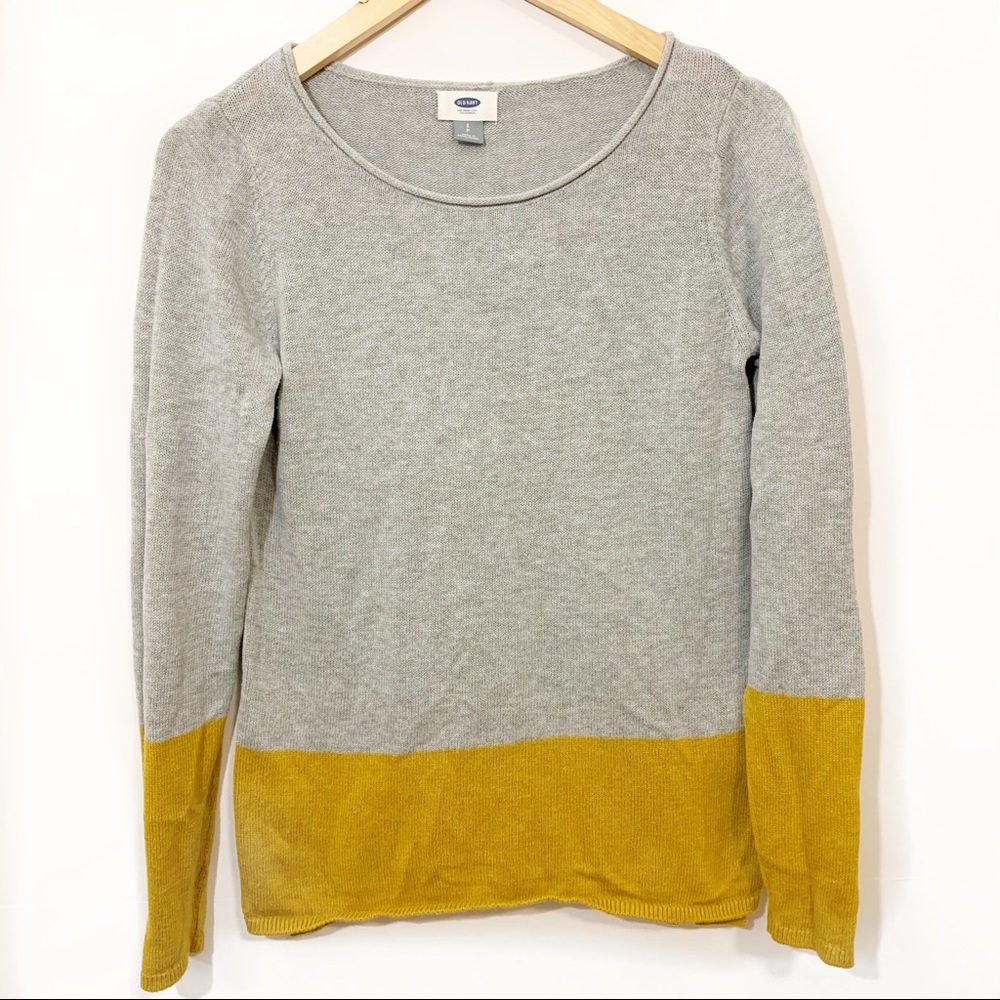 Mustard and Gray Colorblock sweater
